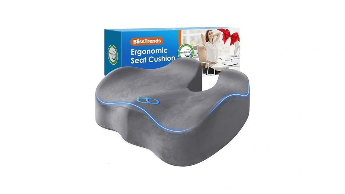 Blisstrends Seat Cushion,5.2in Thick Memory Foam Cushions For Office Chair,