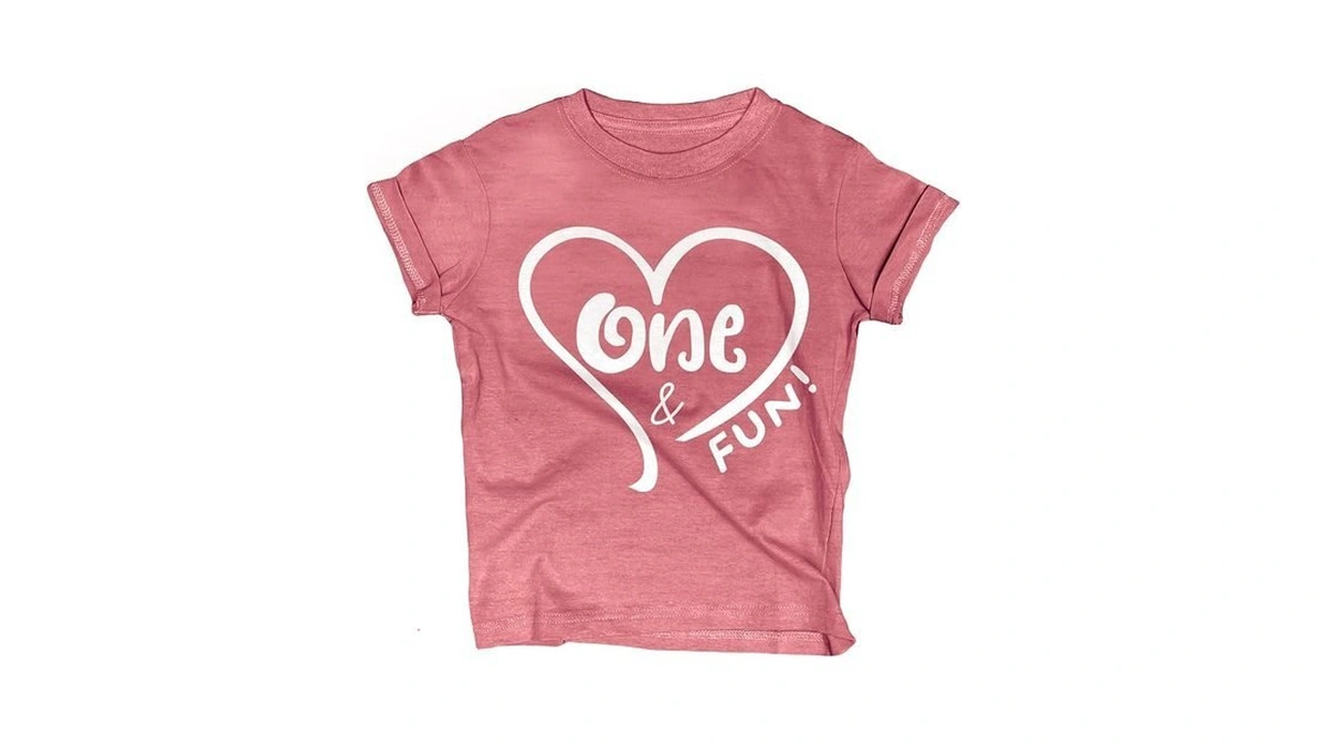 Heart Motif One & Fun T-shirt For 1 Year Old
