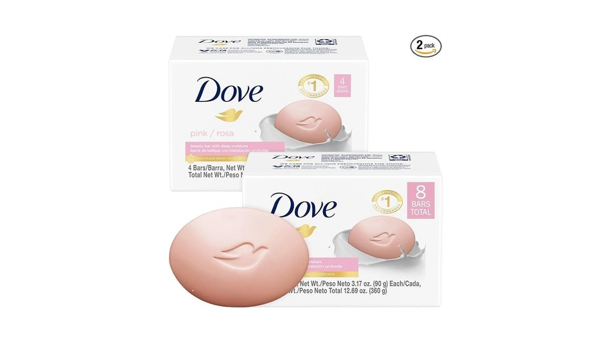 Dove Soap, Pink Beauty Bar 2-pack – 3-in-1 Moisturizing Face,