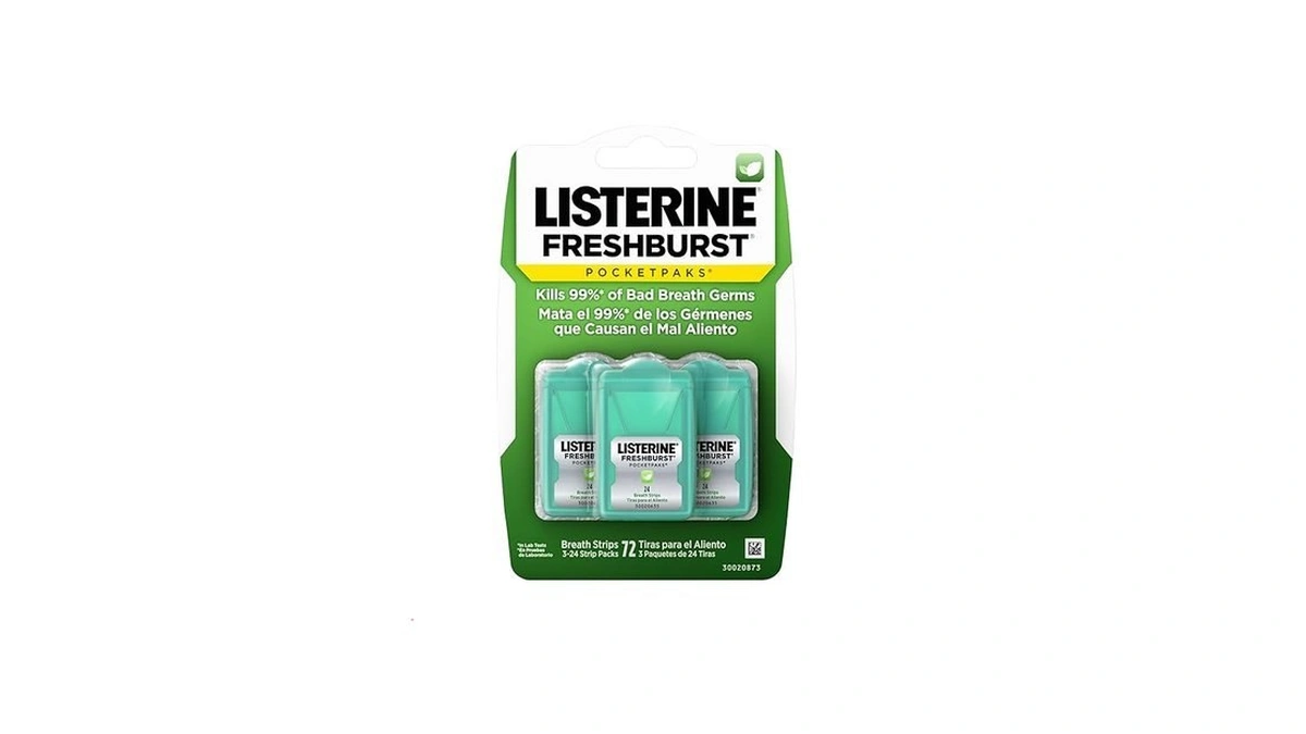 Listerine Freshburst Pocketpaks Portable Breath Strips, Dissolving Breath Freshener Strips