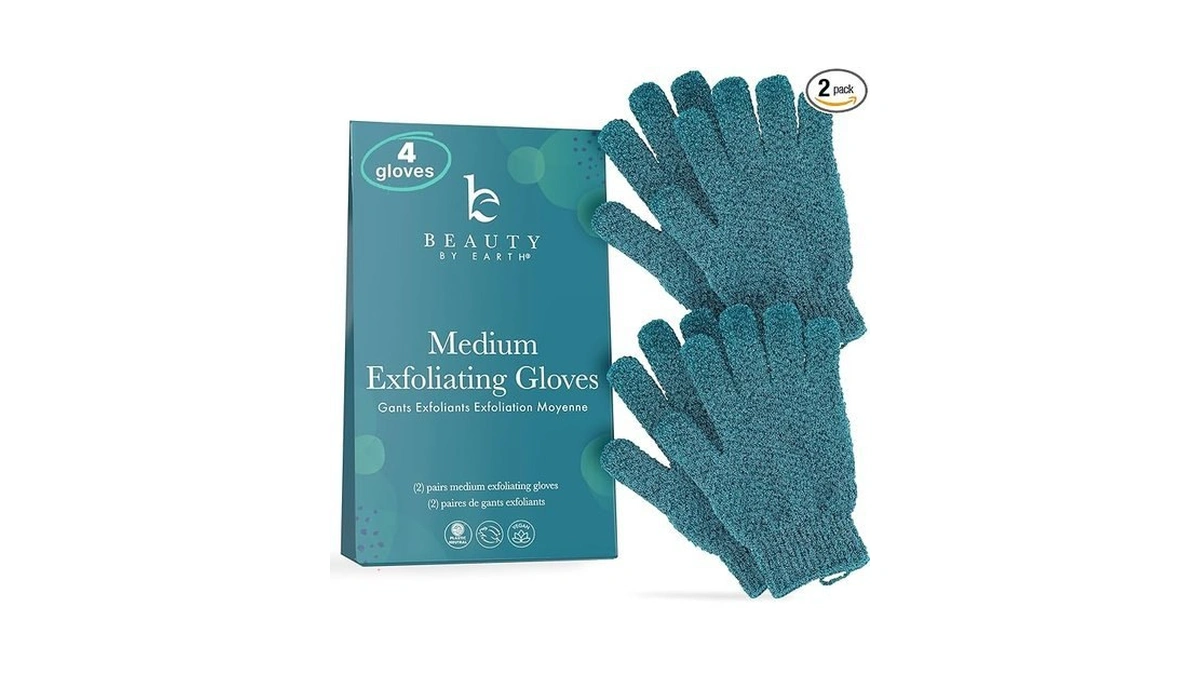 Exfoliating Glove (4 Pcs, 2 Pairs) - Medium Shower Gloves