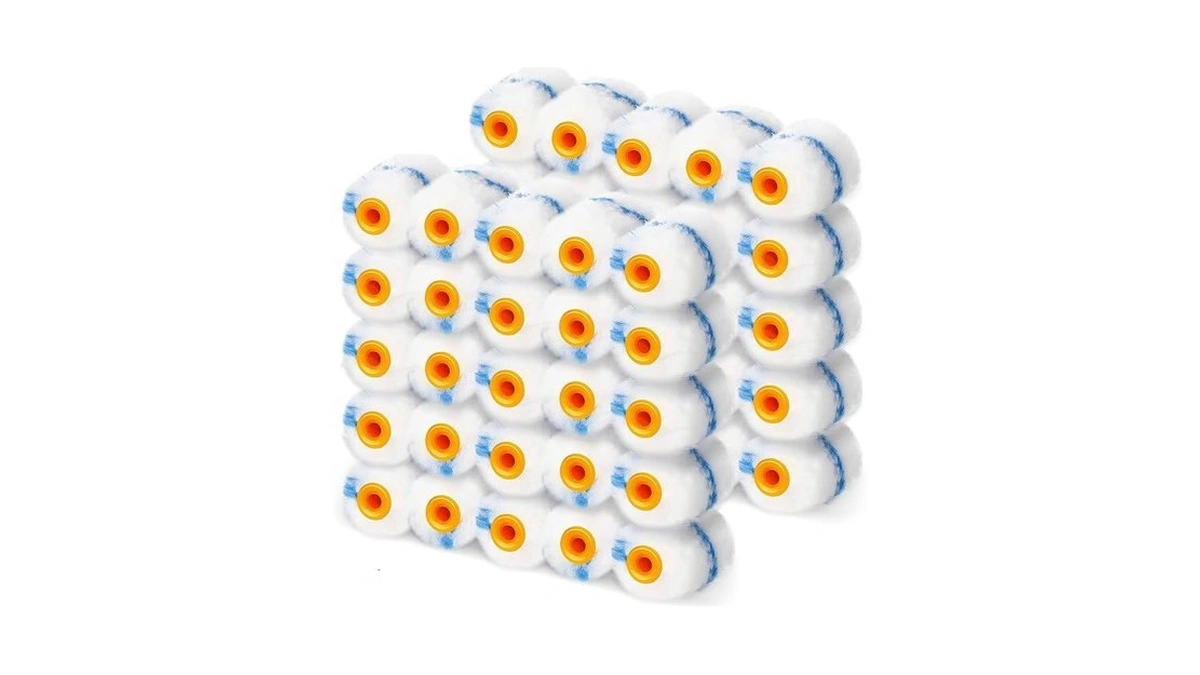 Leumoi 50 Pcs 2 Inch Microfiber Mini Paint Rollers High