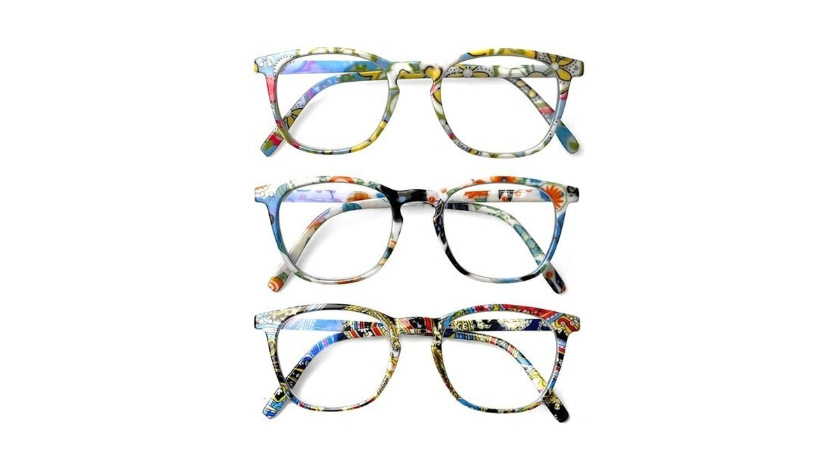 Henotin 3-pack Blue Light Blocking Reading Glasses,spring Hinge Computer Readers