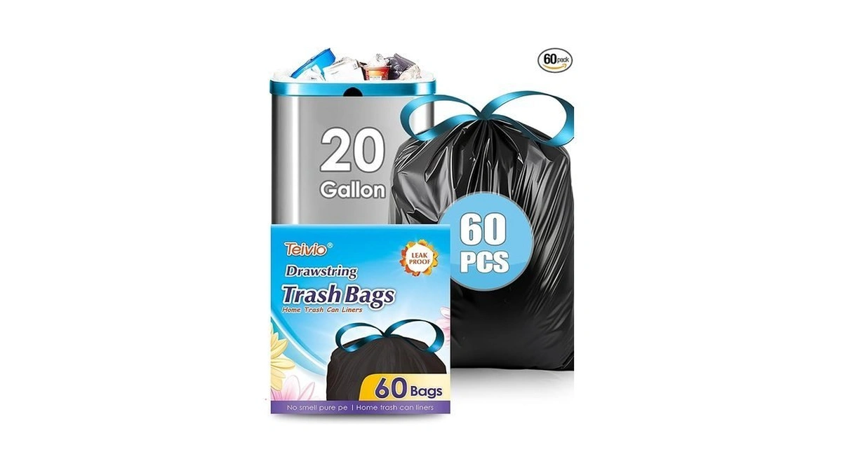 Teivio 20 Gallon 60 Counts (fit 18-20 Gal) Large Drawstring