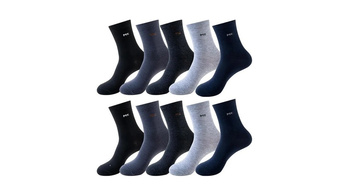 10-pair Dress Crew Socks For Men Soft And Breathable Mid-calf