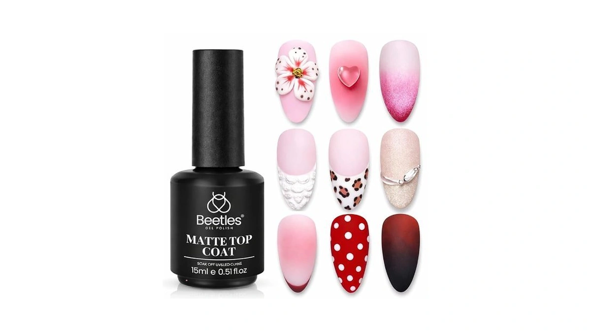 Beetles Matte Gel Top Coat For Gel Polish,15ml Chrome Proof