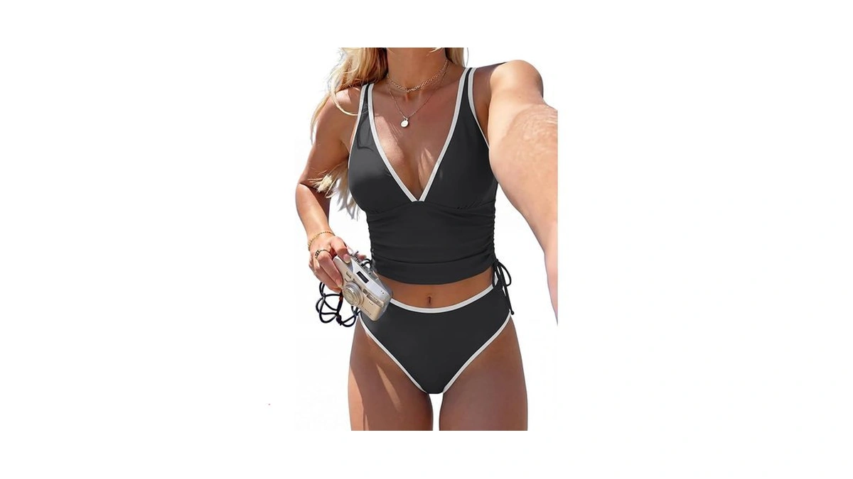 Jillumi Two Piece Tankini Swimsuits For Women Tummy Control Bathing
