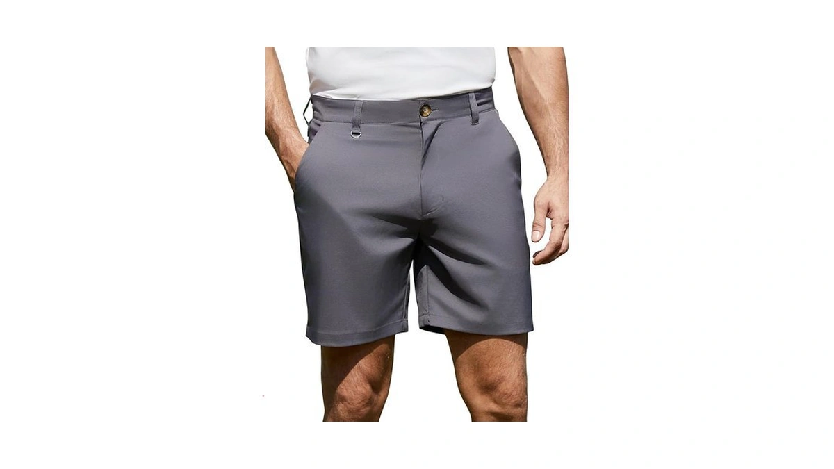 Coozysphere Golf Shorts Men 7inch Inseam Men's Grey Dress Short