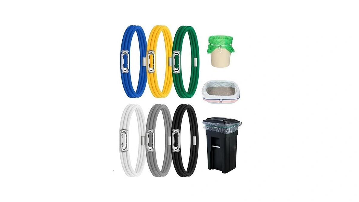 Rosaver Garbage Can Bands Cord Lord Design Adjustable Large Trash