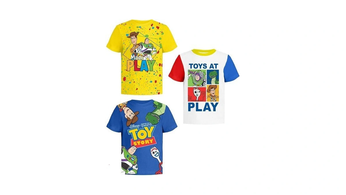 Toy Story Pixar T-shirts (3 Pack) Woody Buzz Lightyear Rex