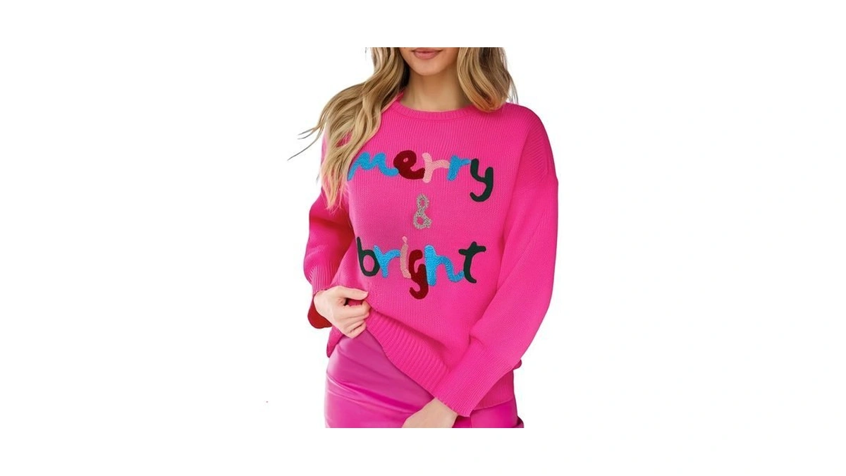 Christmas Sweater For Women Merry And Bright Xmas Pullover Top