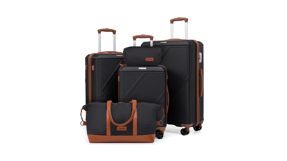 Concepten Luggage Sets 5 Piece, Hardside Spinner Suitcases With Wheels,