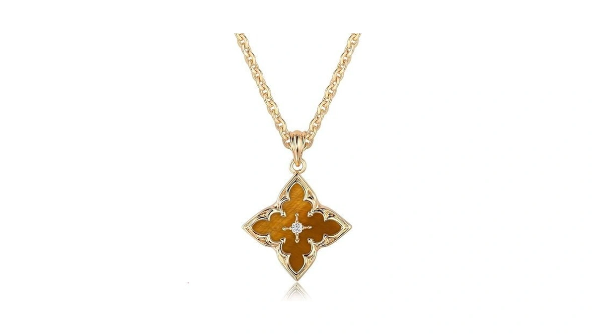 Fettero Gold Clover Necklace For Women Dainty 14k Gold Plated