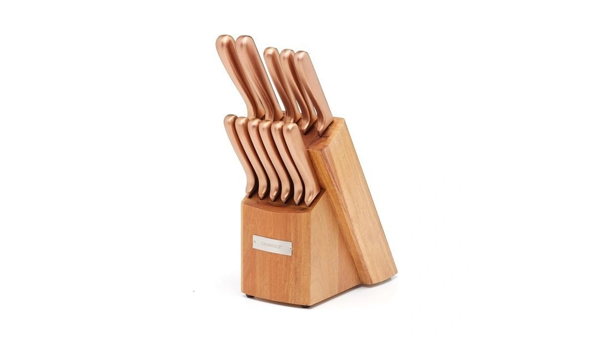 Cambridge Silversmiths Rame Cutlery Set With Block, 12-piece Set