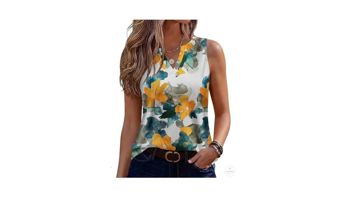 Slowcolin Womens Tank Tops Loose Fit V Neck Tank Tops