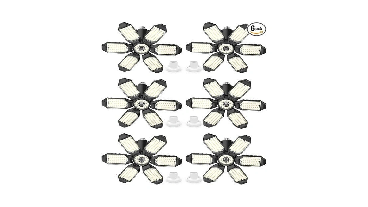Eqquorva 6 Pack 220w Garage Light Ceiling Led Deformable Led