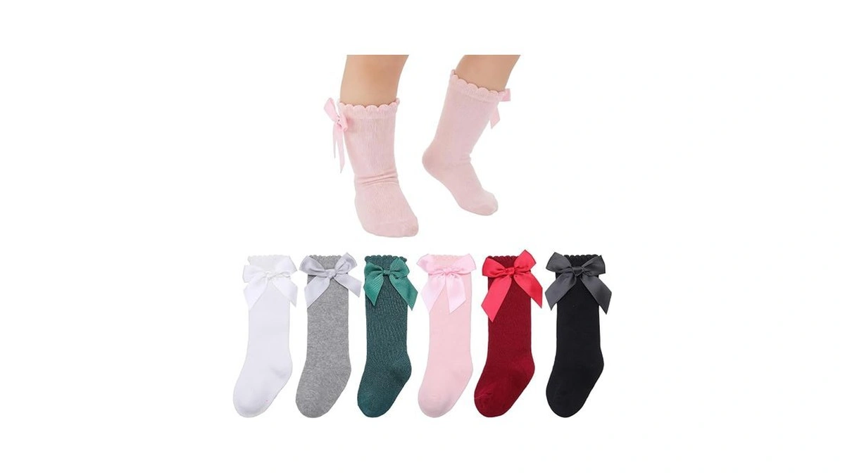 Scenicamp 6 Pairs Baby Girl Knee High Socks With Bow