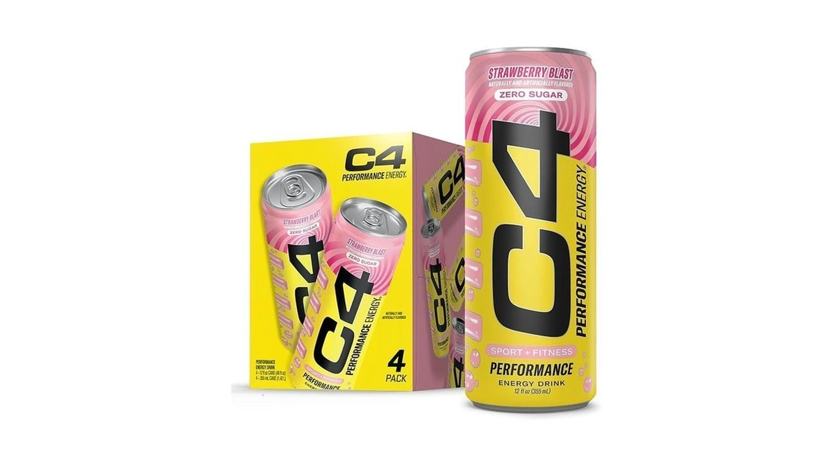 C4 Performance Energy Carbonated 12oz 4pk Strawberry Blast