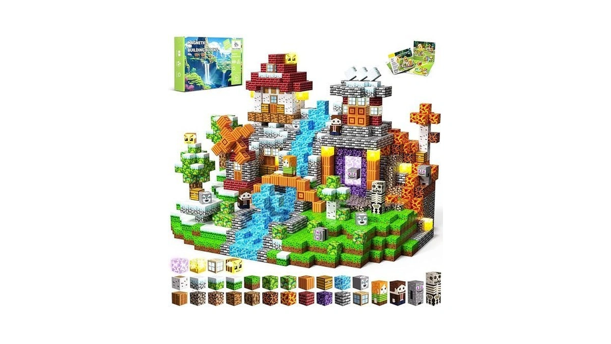 Ssawer Magnetic Blocks, 208pcs Magnetic Building Blocks, Stacking Magnetic For