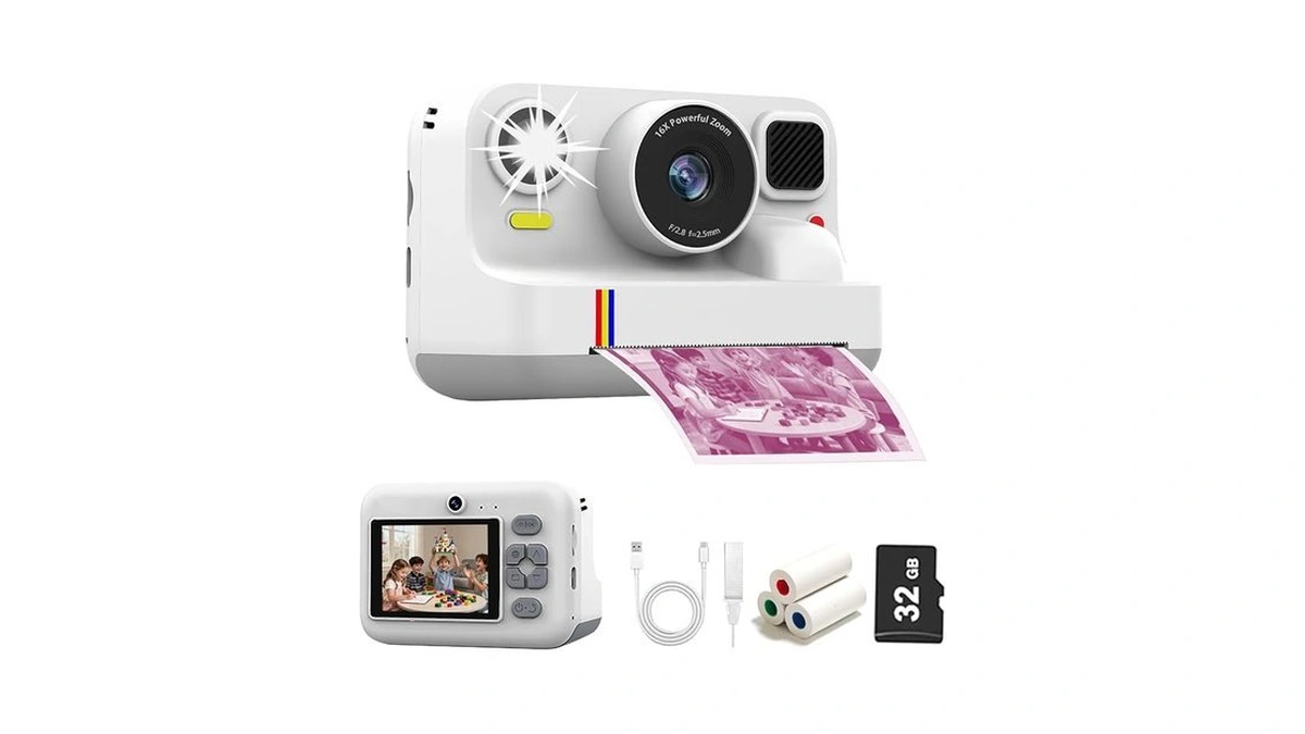 Instant Print Camera For Kids,1080p Hd Instant Digital Print Cameras