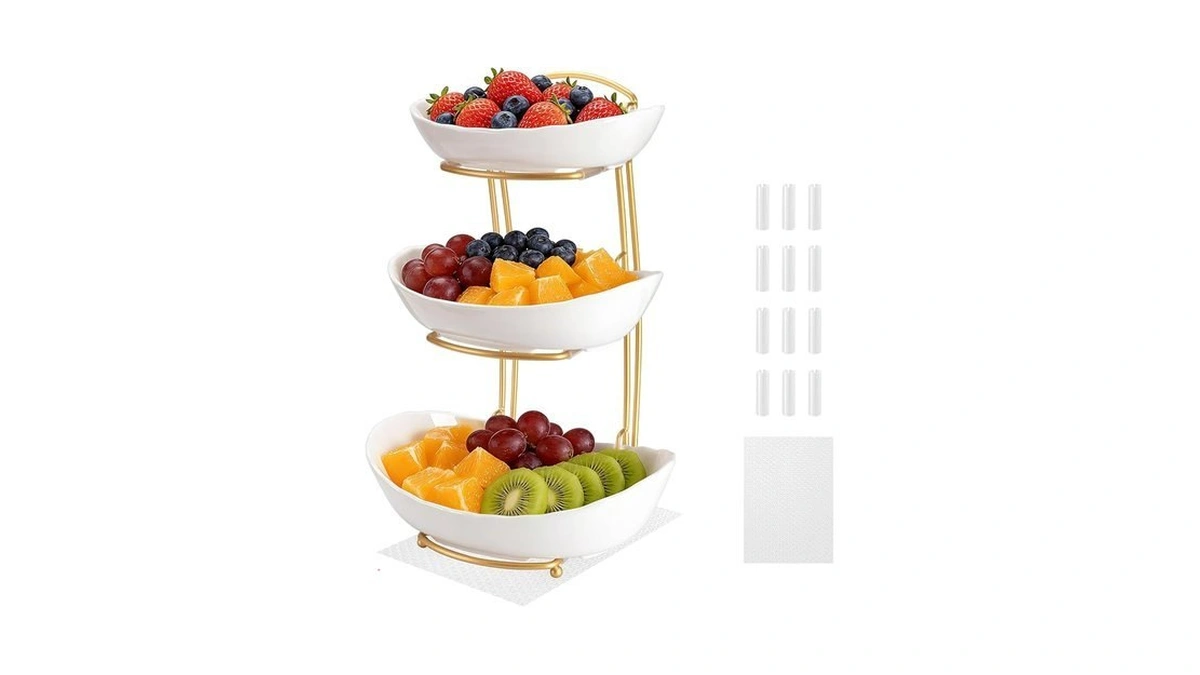 3 Tier Fruit Bowl With Non-slip Mat, Fruit Baskets With