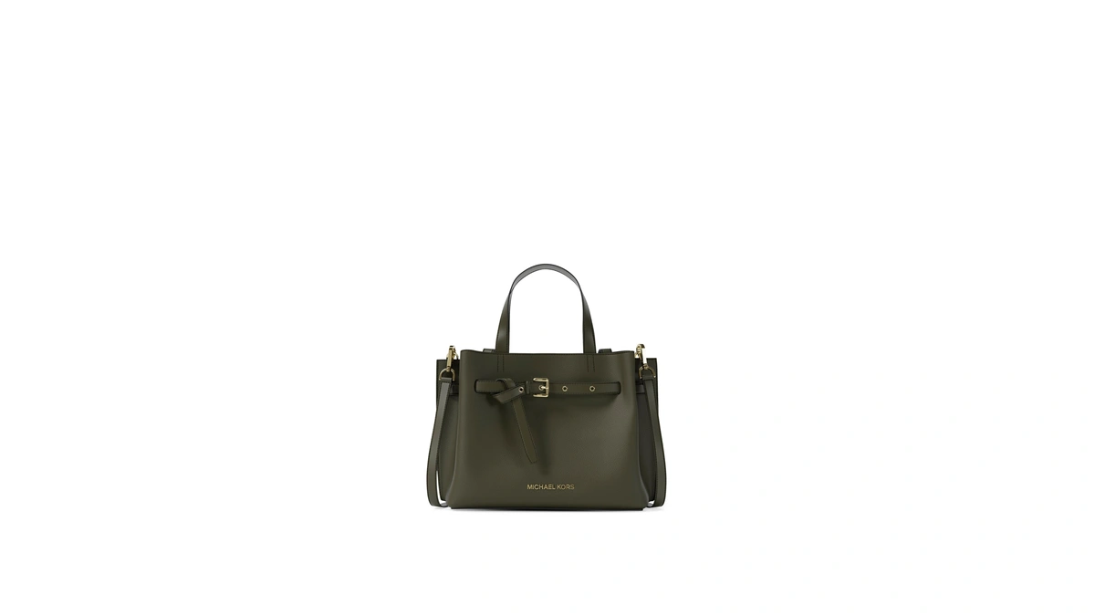 Michael Kors Women's Emilia Small Satchel, Ivy/pebbled Leather, One Size