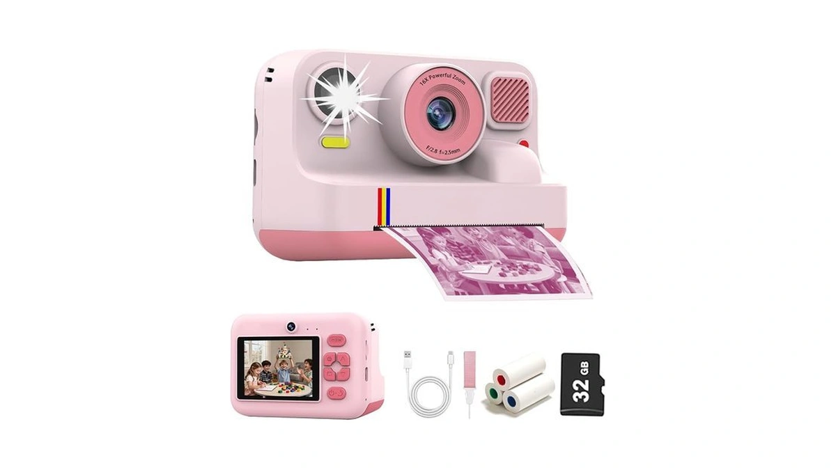 Instant Print Camera For Kids,1080p Hd Instant Digital Print Cameras