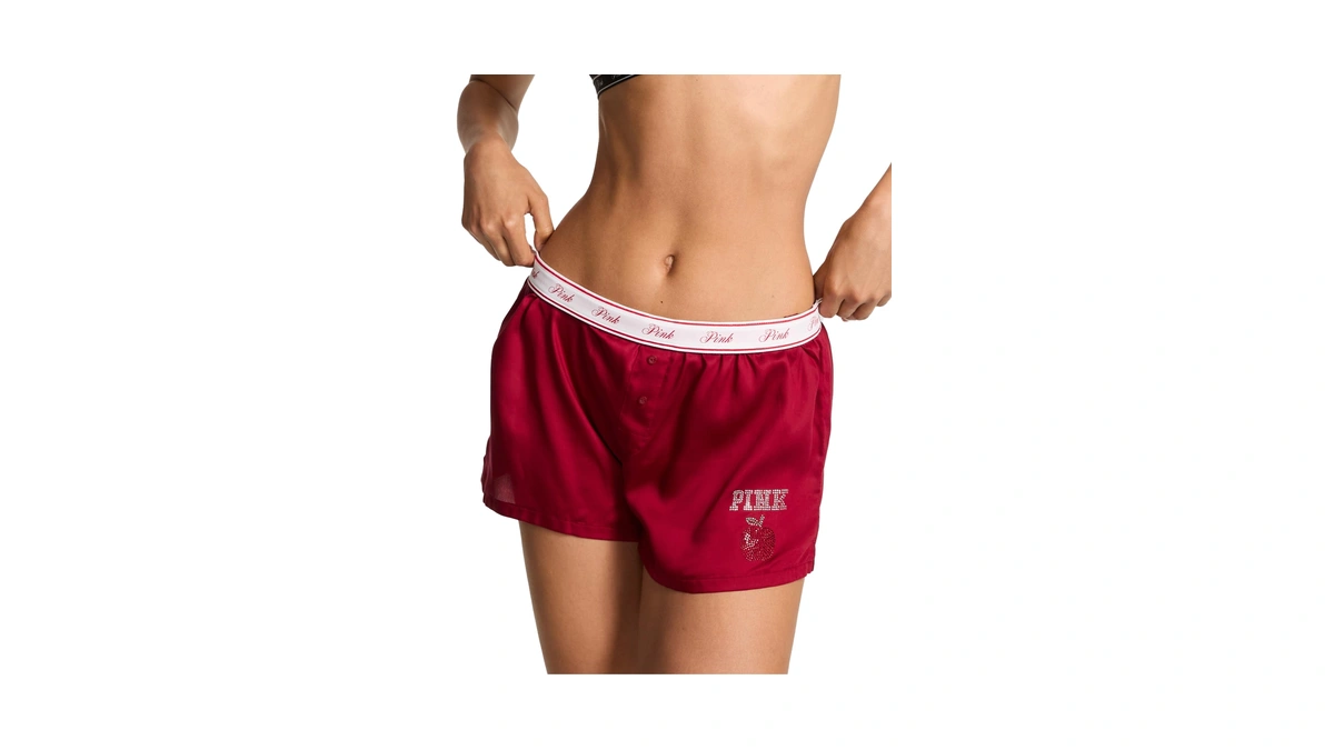 Victoria's Secret Women's Sleep Boxer Short, Red Lacquer, Xxl