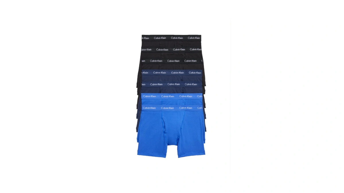 Calvin Klein Men's Cotton Stretch Megapack Boxer Briefs, Blue Multi