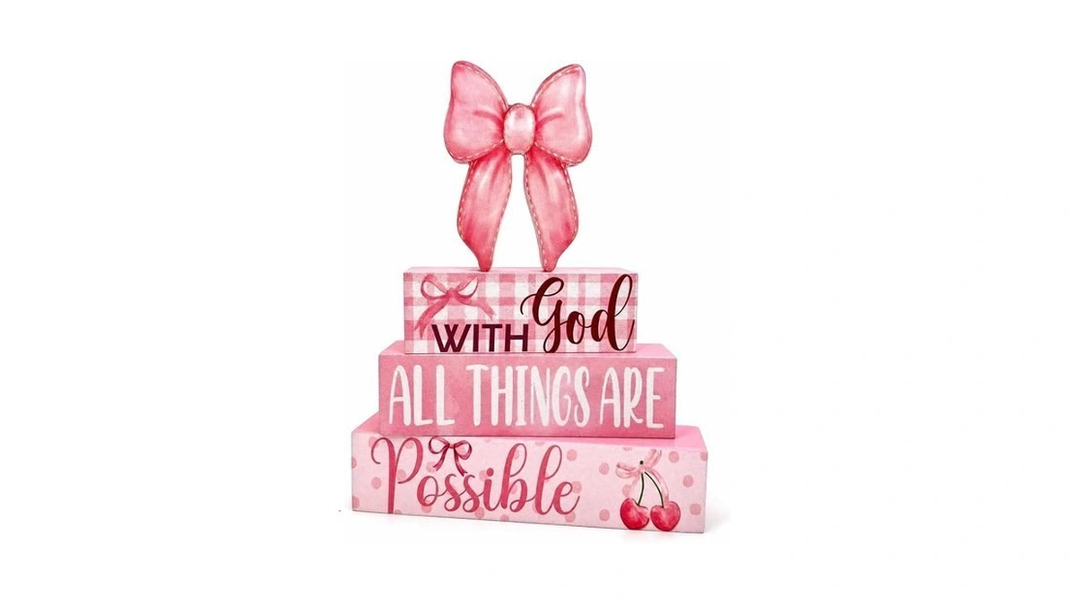 4 Pcs Pink Coquette Bow Room Decor Christian Bow Centerpieces