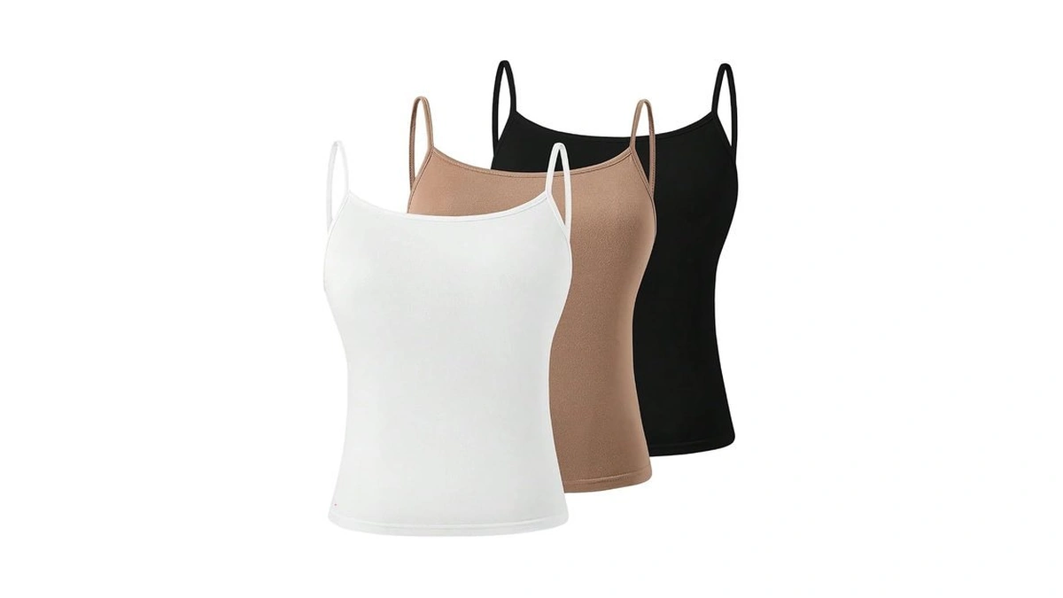 Wdirara Girl's 3 Pack Camisole Tops Spaghetti Strap Scoop Neck