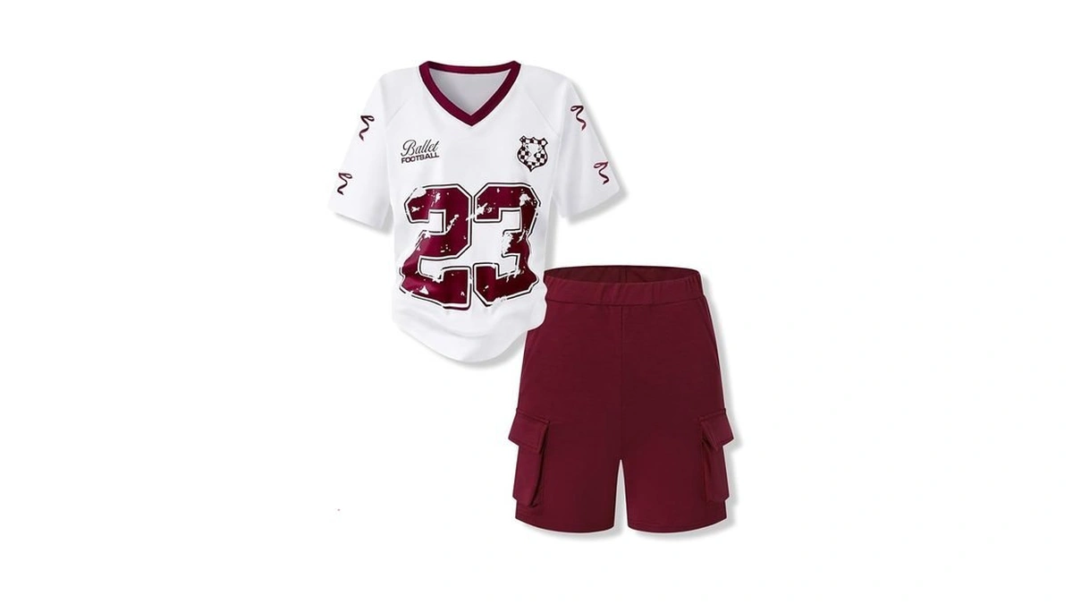 Golluner 9-16y Tween Girl Clothes 2 Piece Short Sleeve Graphic