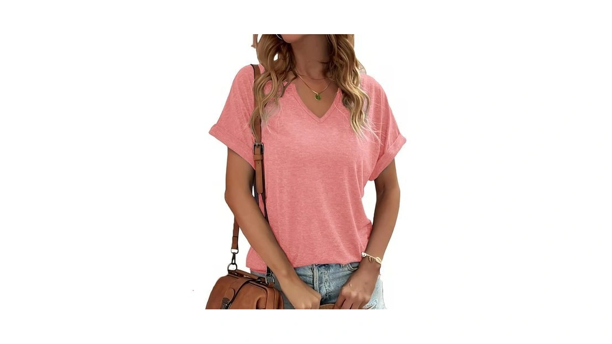 Tops For Women Trendy Summer Short Sleeve V Neck Shirts