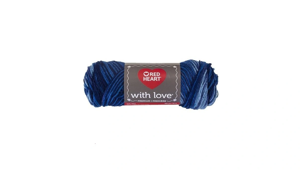 Red Heart With Love Yarn, Deep Blues