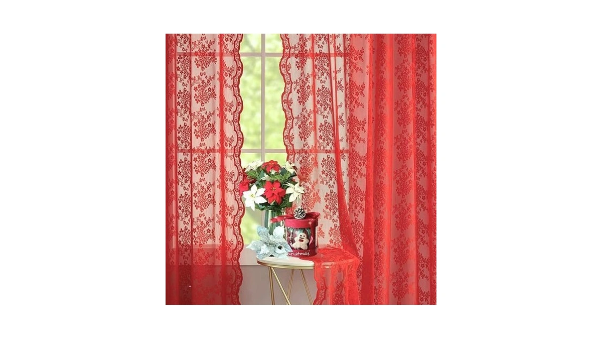 Yj Yanjun Vintage Lace Curtains 90 Inches Long 2 Panels