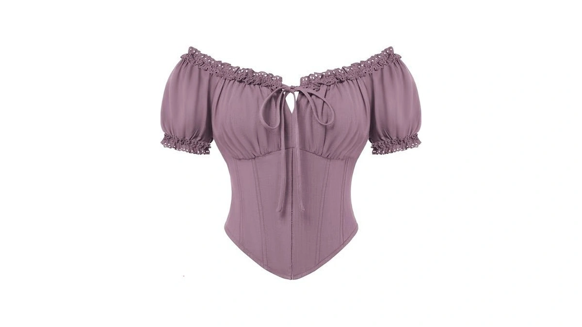 Scarlet Darkness Women Corset Tops Renaissance Off The Shoulder Shirt