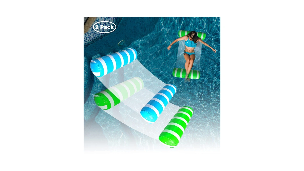 2 Pack Float Hammock,pool Float Lounger,water Swimming Floating Bed Hammock,comfortable
