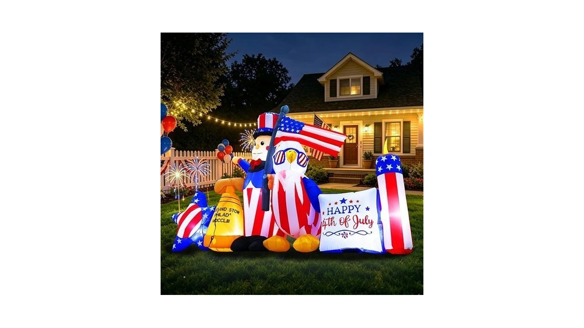 Giftfind 10.7ft Long 4th Of July Inflatables Outdoor Decorations, Patriotic
