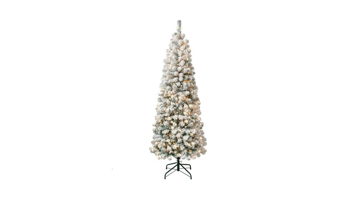 National Tree Company 6 Ft Pre-lit Flocked Acacia Slim Artificial