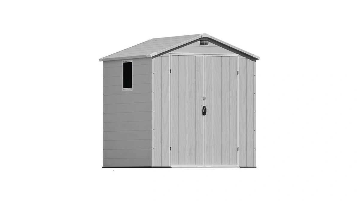 Greesum 6x6ft Plastic Outdoor Storage Shed With Floor, Resin Sheds