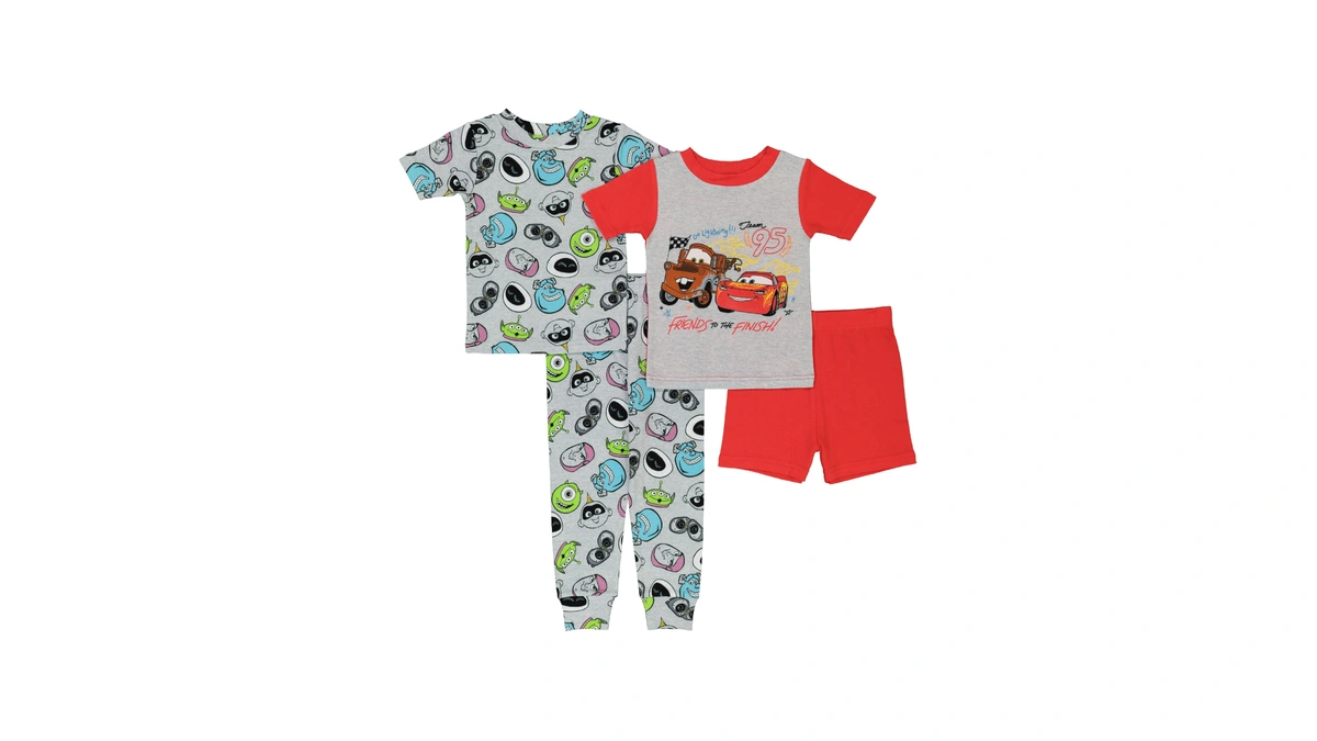 Disney Boys 4-piece Snug-fit Cotton Pajama Set, Soft & Cute