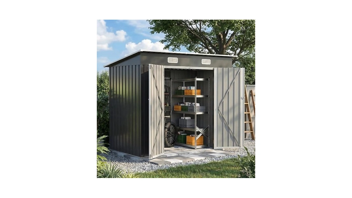 Udpatio Sheds&outdoor Storage, 8x4 Ft Metal Shed With Sloping Roof