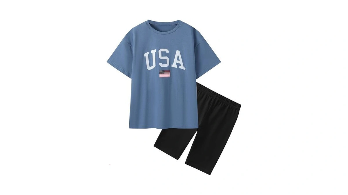 Weixinbuy Girls 4th Of July Outfit For 12-14 Summer 2