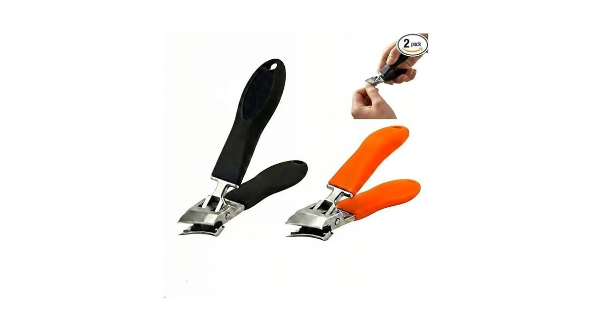 Wide Jaw Opening Anti-splash Slanted Nail Clippers - Long Handle