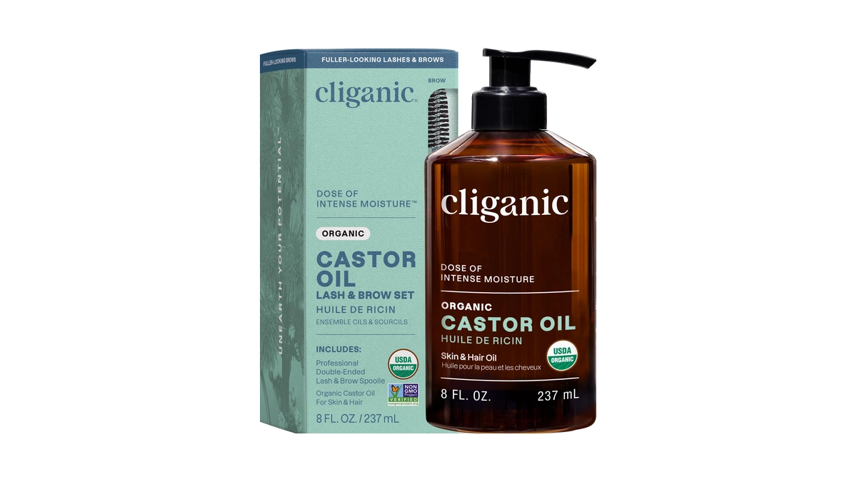 Cliganic Castor Oil Organic Cold Pressed, 100% Pure (8oz With