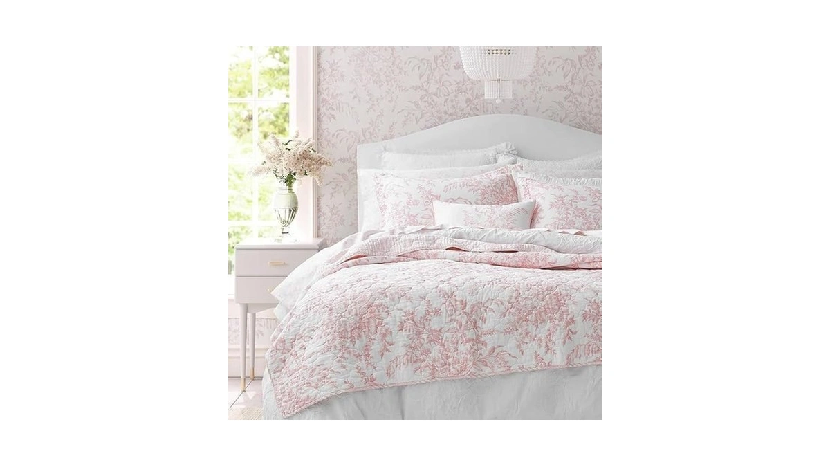 Laura Ashley - Twin Quilt Set, 100% Cotton Cover With