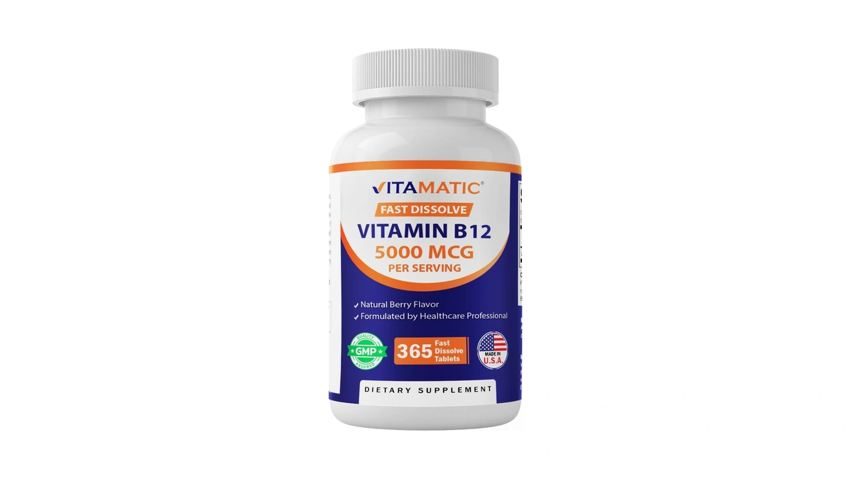 Vitamatic Vitamin B12 5000 Mcg – 365 Fast Dissolve Tablets