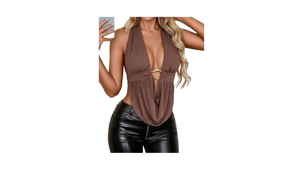 Avidlove Women's Sexy Halter Going Out Top Open Back Deep
