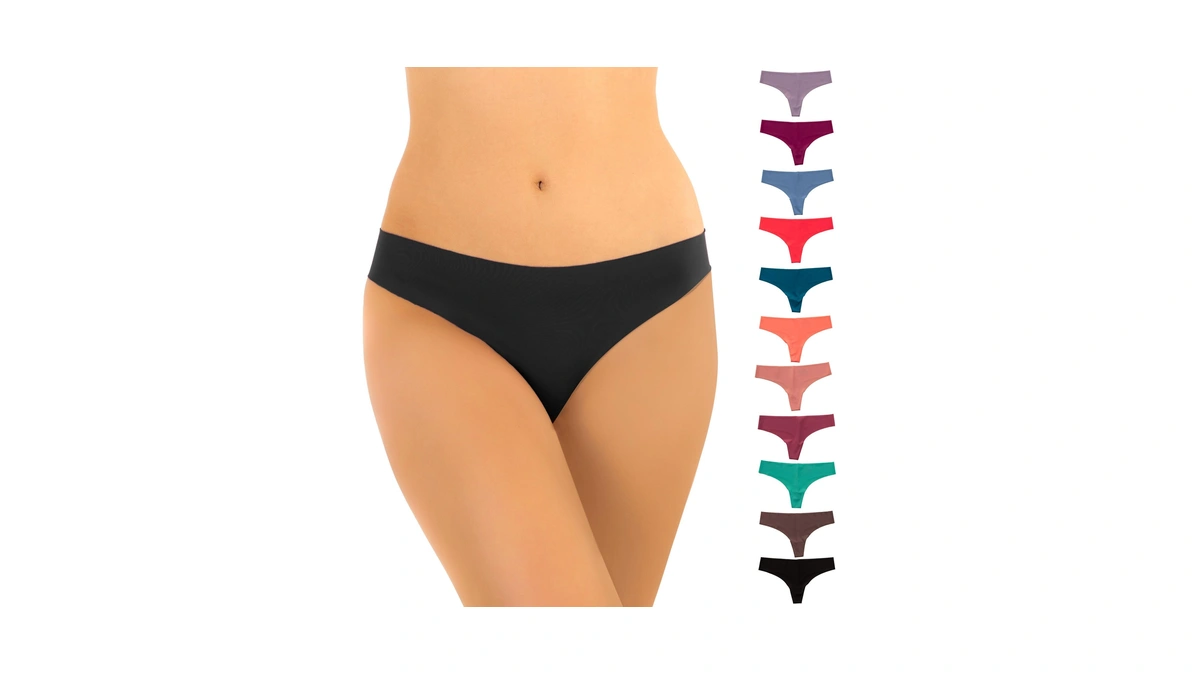 Alyce Ives Intimates Seamless Womens Thongs, No Show Laser Cut