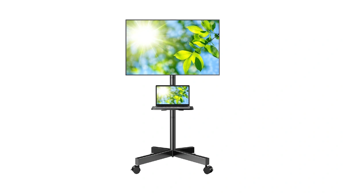 Perlesmith Rolling Tv Stand, Mobile Tv Stand For 23-60 Inch